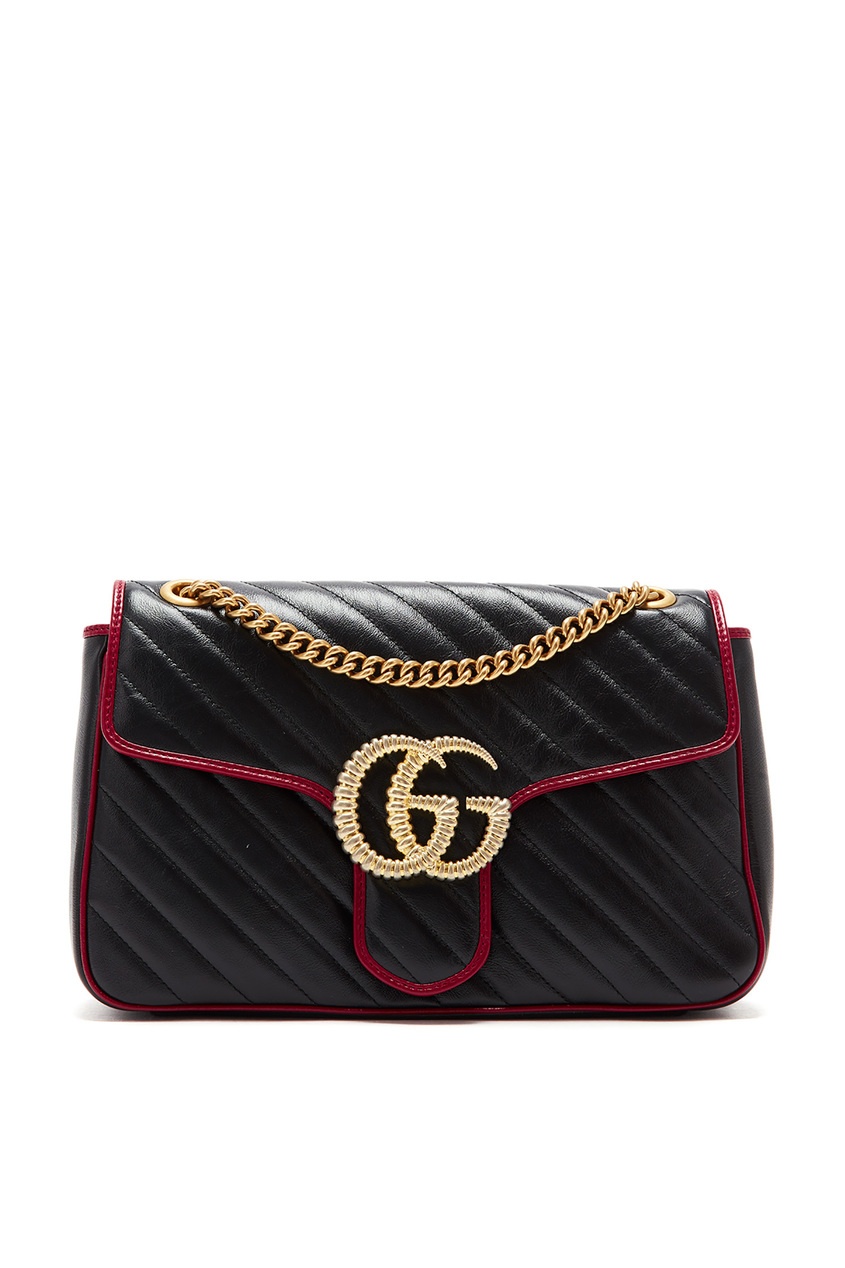 фото Стеганая сумка с отделкой GG Marmont Gucci