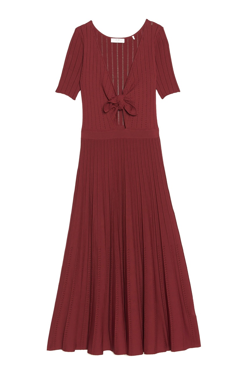 фото Бордовое плиссированное платье sandro
