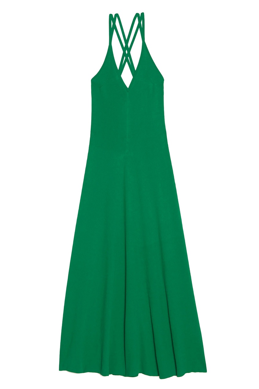 фото Зеленое платье на бретелях sandro