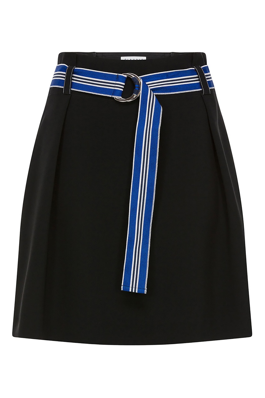 фото Темно-синяя юбка с ярким поясом claudie pierlot