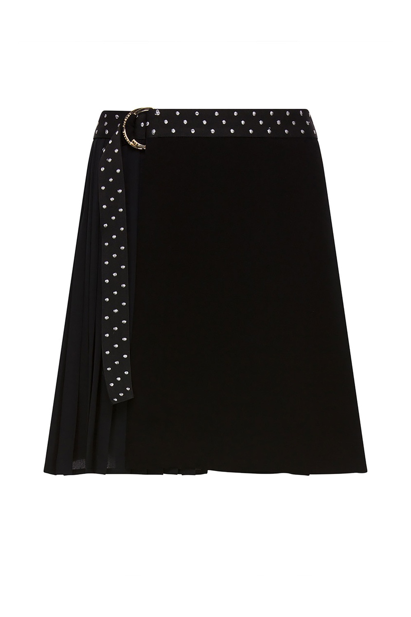 фото Черная юбка с плиссированной деталью и поясом claudie pierlot