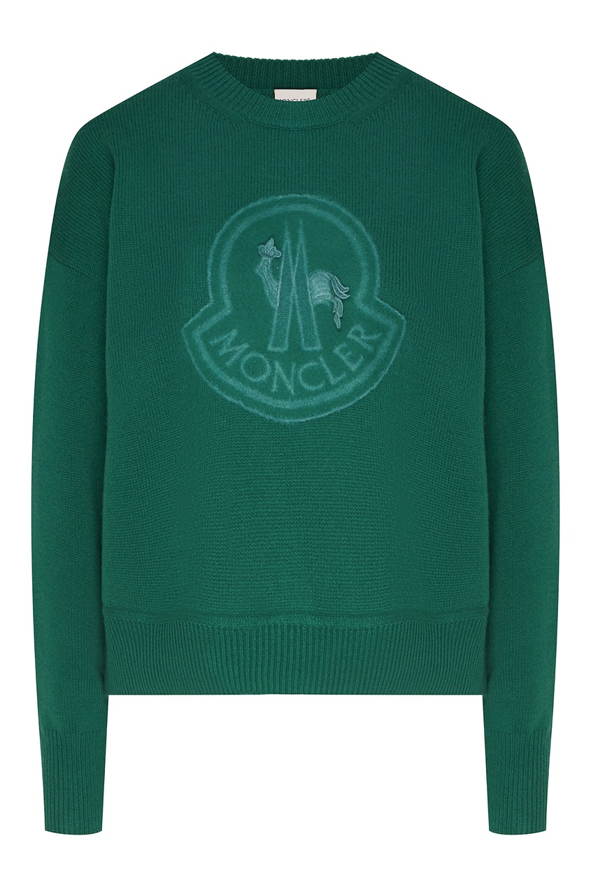 фото Зеленый джемпер с логотипом Moncler