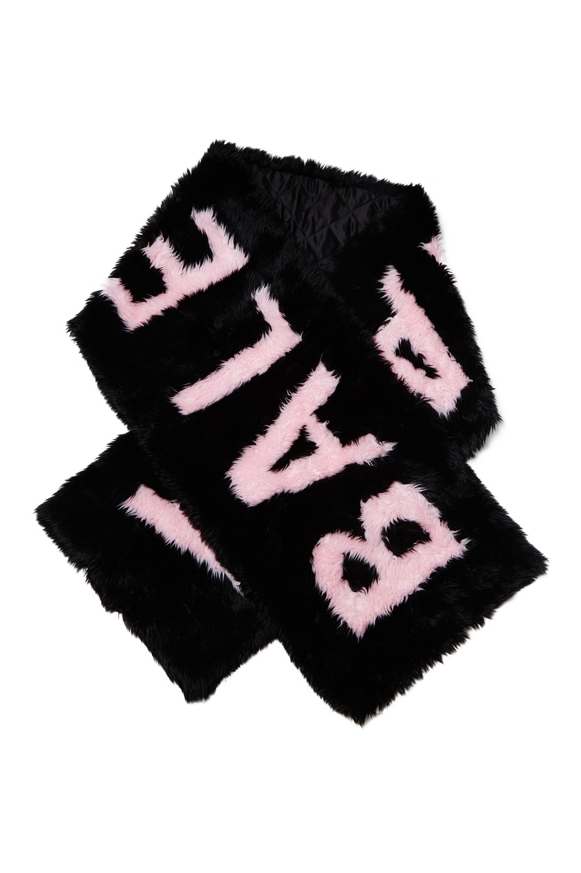 фото Черный шарф с розовым логотипом Giant Balenciaga