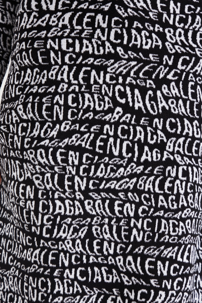 фото Черно-белая бархатная водолазка Logo Wave Balenciaga