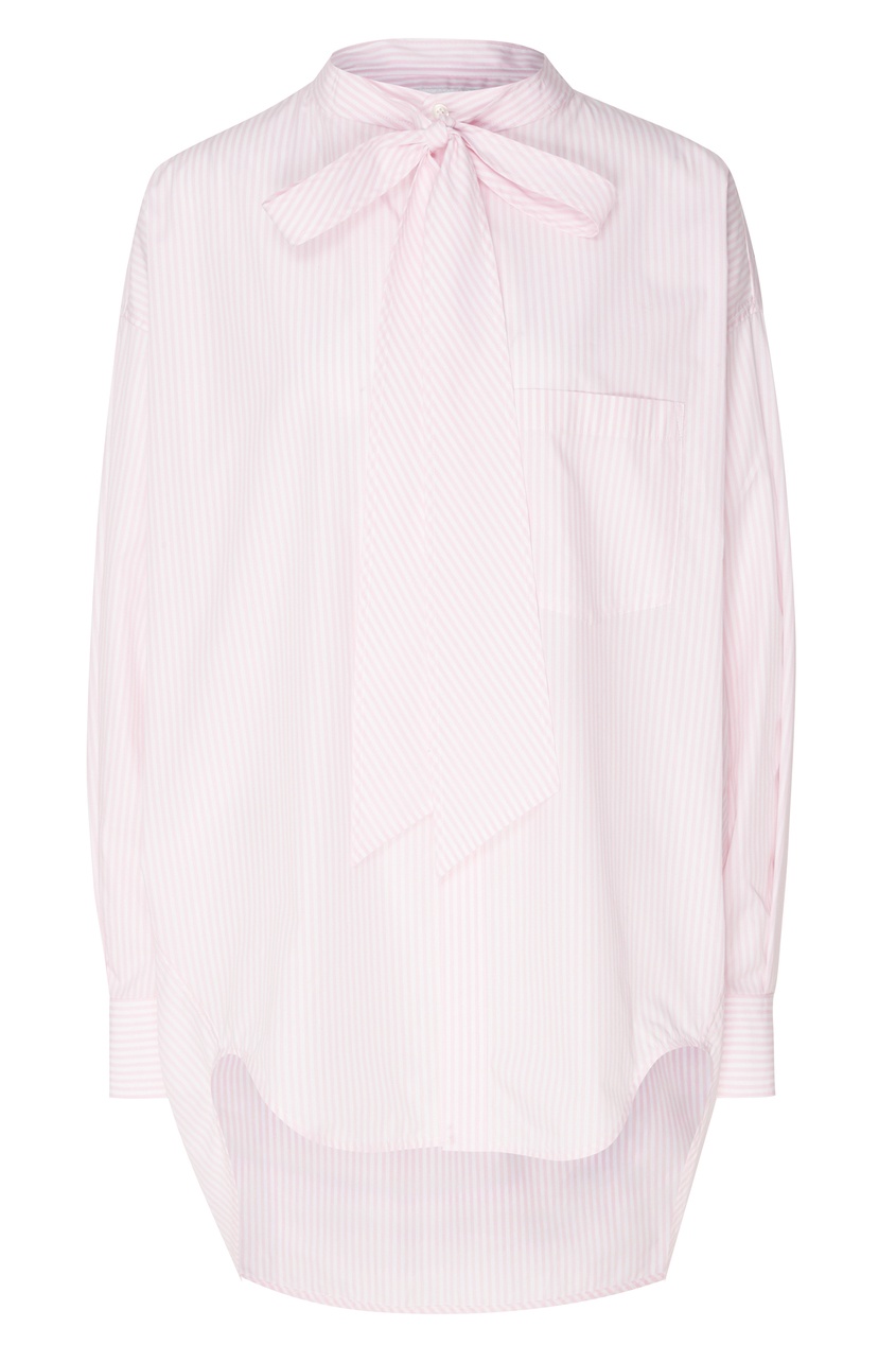 фото Рубашка в бело-розовую полоску swing balenciaga
