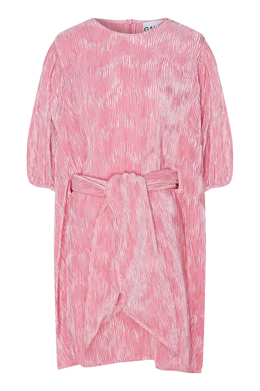 фото Плиссированное платье розового цвета ganni