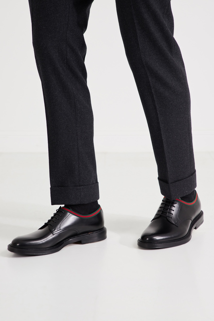 фото Черные туфли с отделкой Web Gucci man
