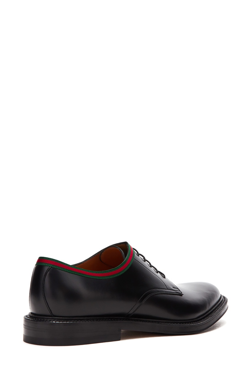 фото Черные туфли с отделкой web gucci