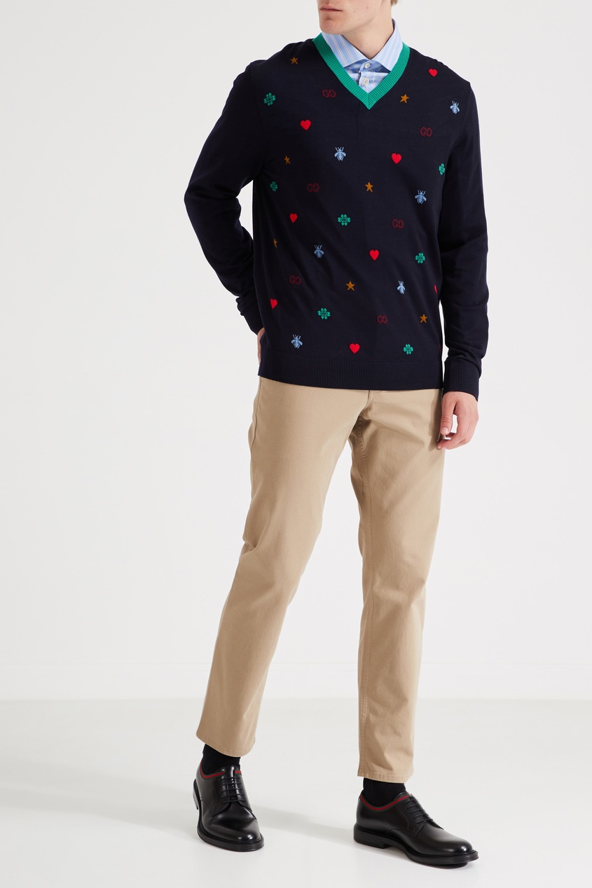фото Пуловер с разноцветным узором gucci
