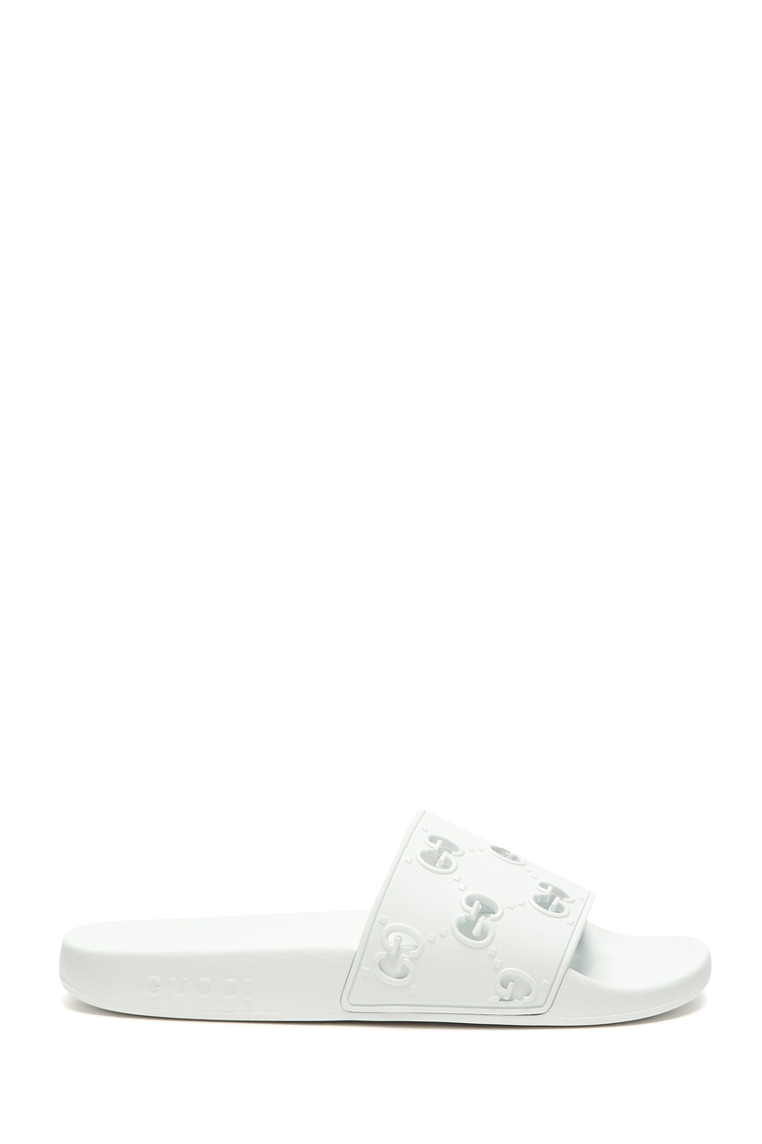 фото Белые пантолеты с фактурным мотивом GG Gucci