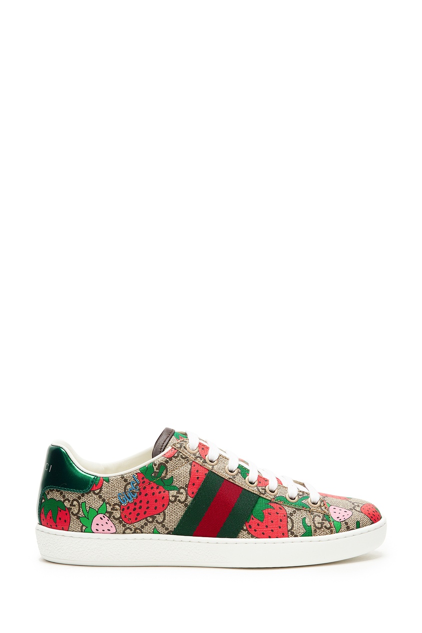 фото Текстильные кроссовки ace gg gucci strawberry