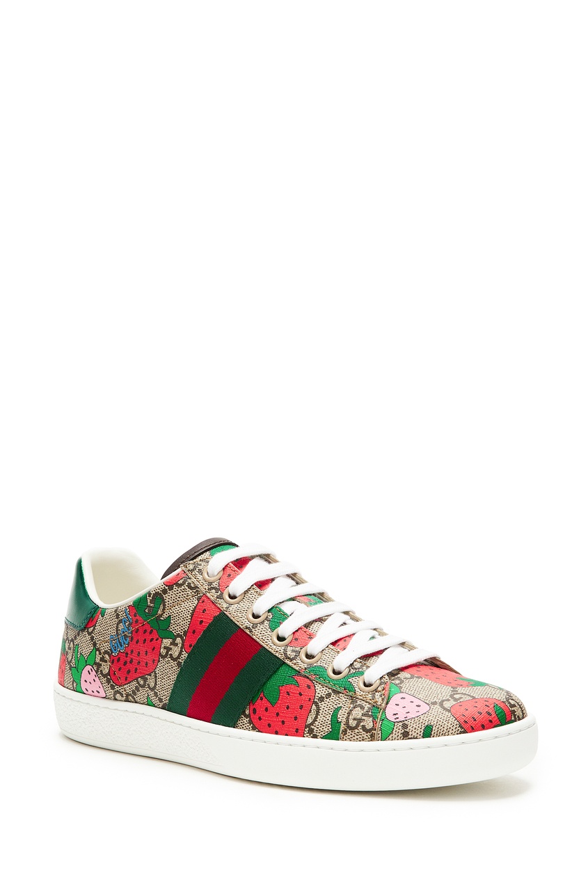 фото Текстильные кроссовки ace gg gucci strawberry