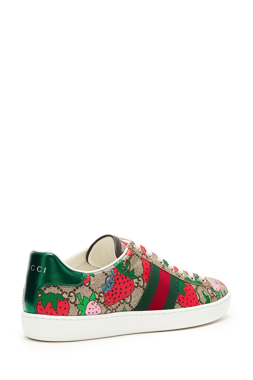 фото Текстильные кроссовки ace gg gucci strawberry