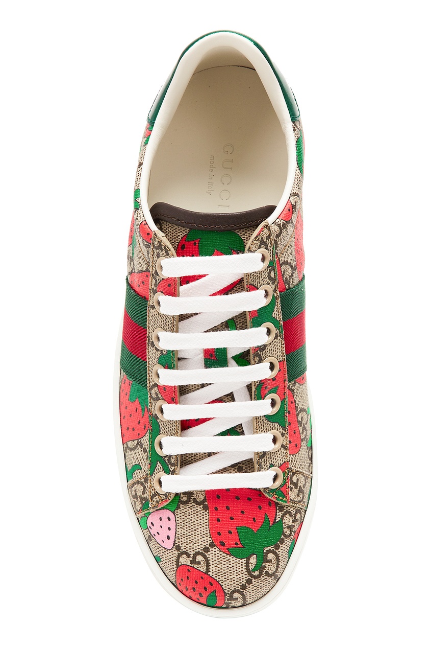 фото Текстильные кроссовки ace gg gucci strawberry