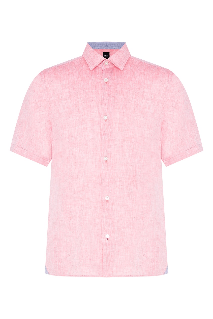 Розовая льняная рубашка от Hugo Boss