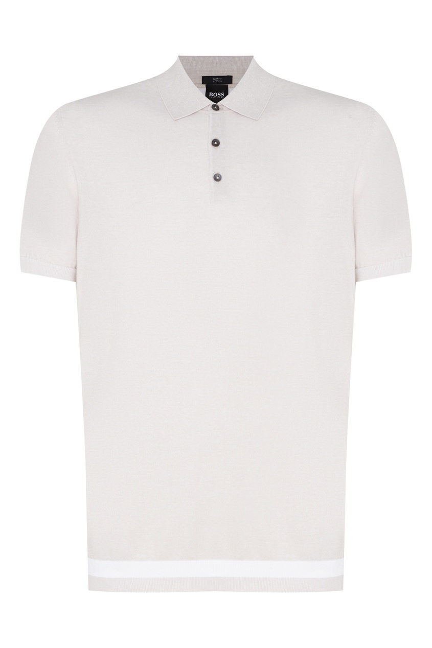 

Бежевое поло из хлопка, Бежевый