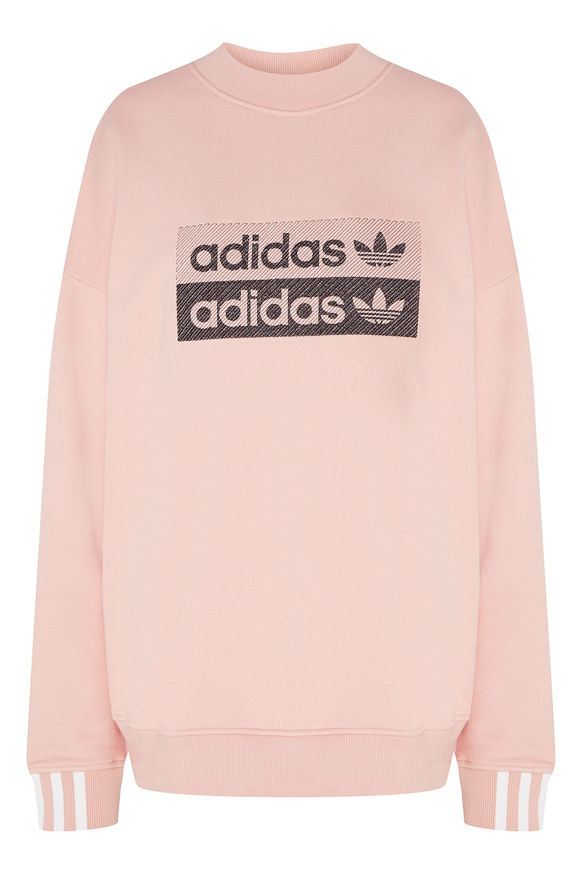 фото Розовый свитшот с двойным логотипом Adidas