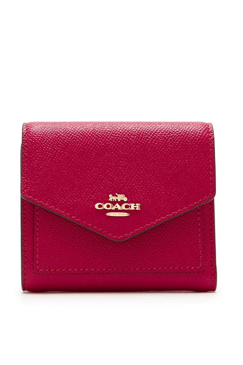 фото Красный кожаный кошелек coach