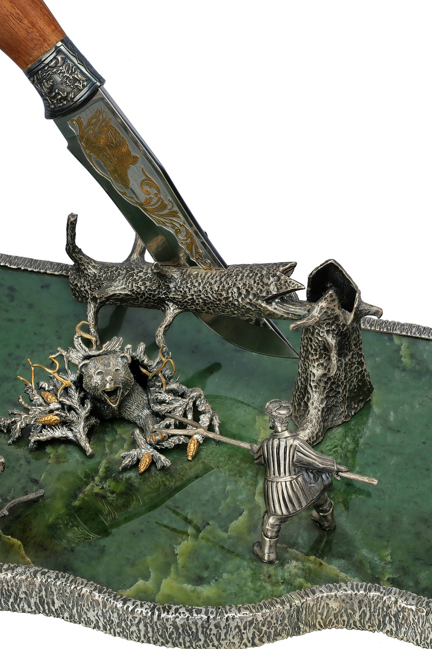фото Ювелирная композиция «Охота» с ножом Кремлевские мастера
