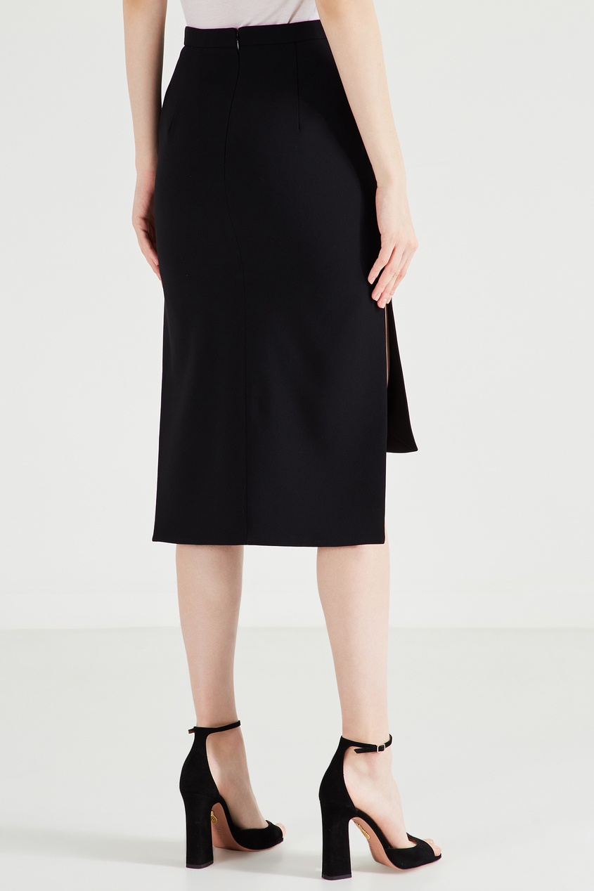 фото Прямая черная юбка с асимметричным подолом no.21