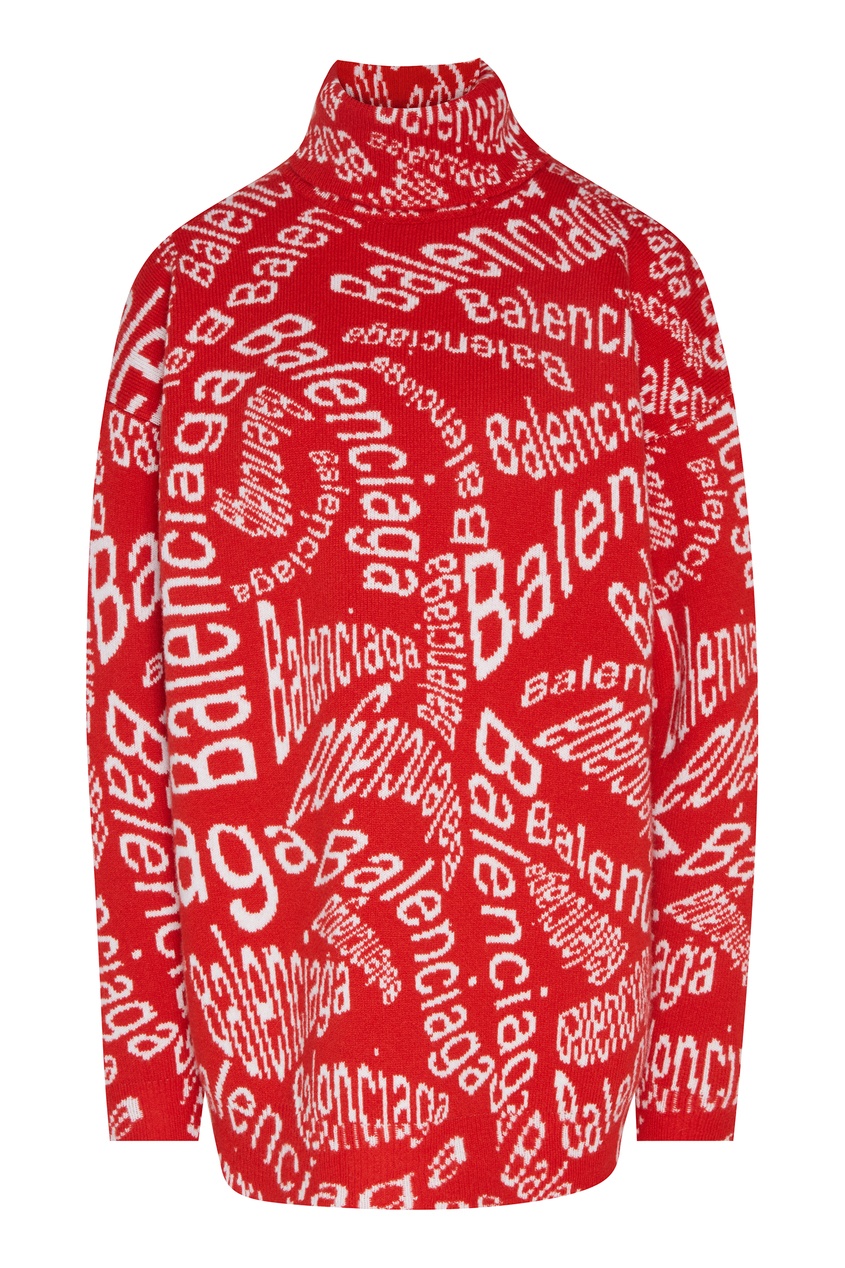 фото Красный свитер оверсайз Logo Wave Balenciaga