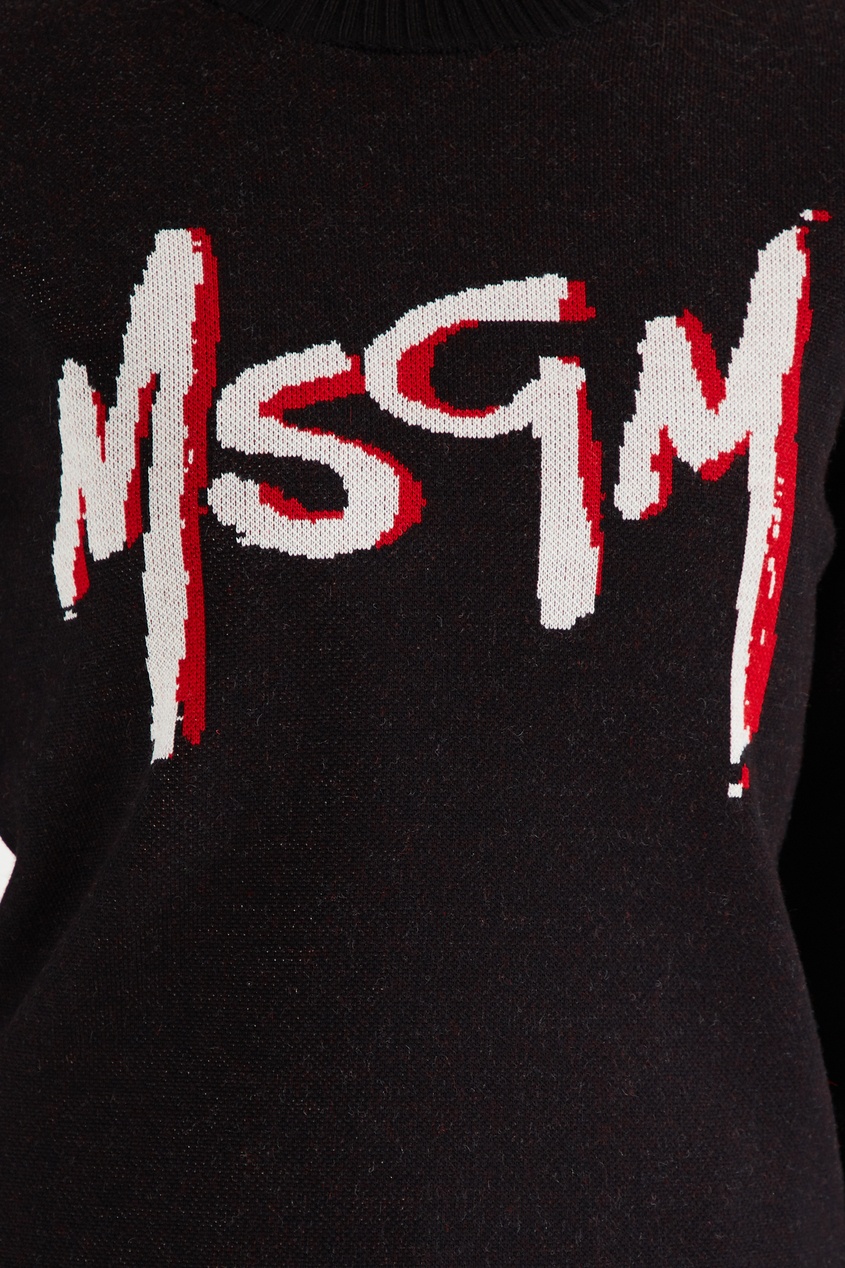 фото Черный джемпер с контрастным логотипом Msgm