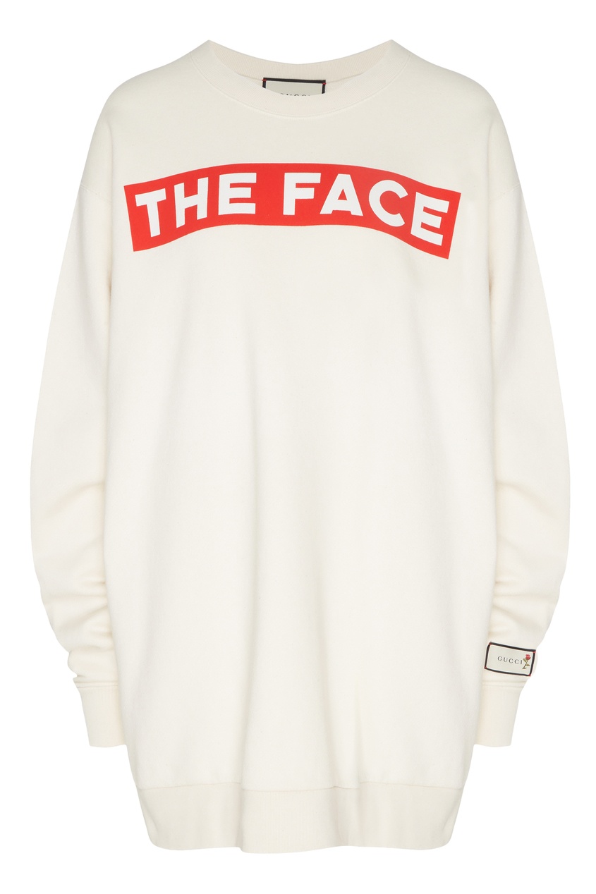фото Хлопковый свитшот с надписью "The Face" Gucci