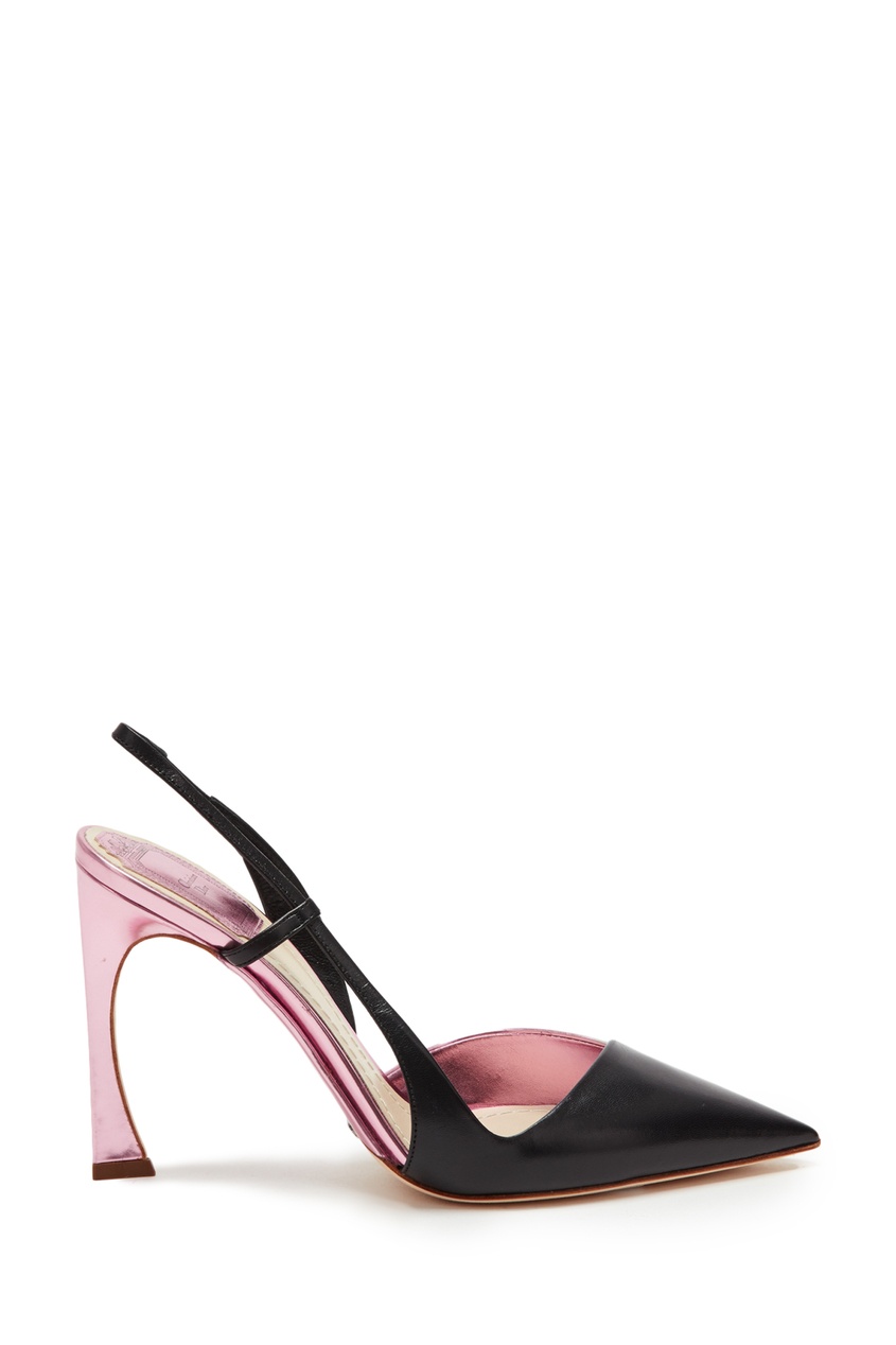 фото Черные туфли с розовым каблуком christian dior