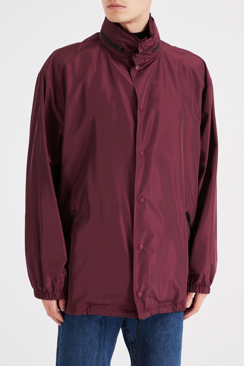 фото Бордовая куртка с воротником-стойкой Balenciaga man