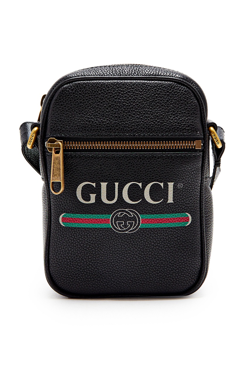 фото Компактная кожаная сумка с логотипом Gucci man