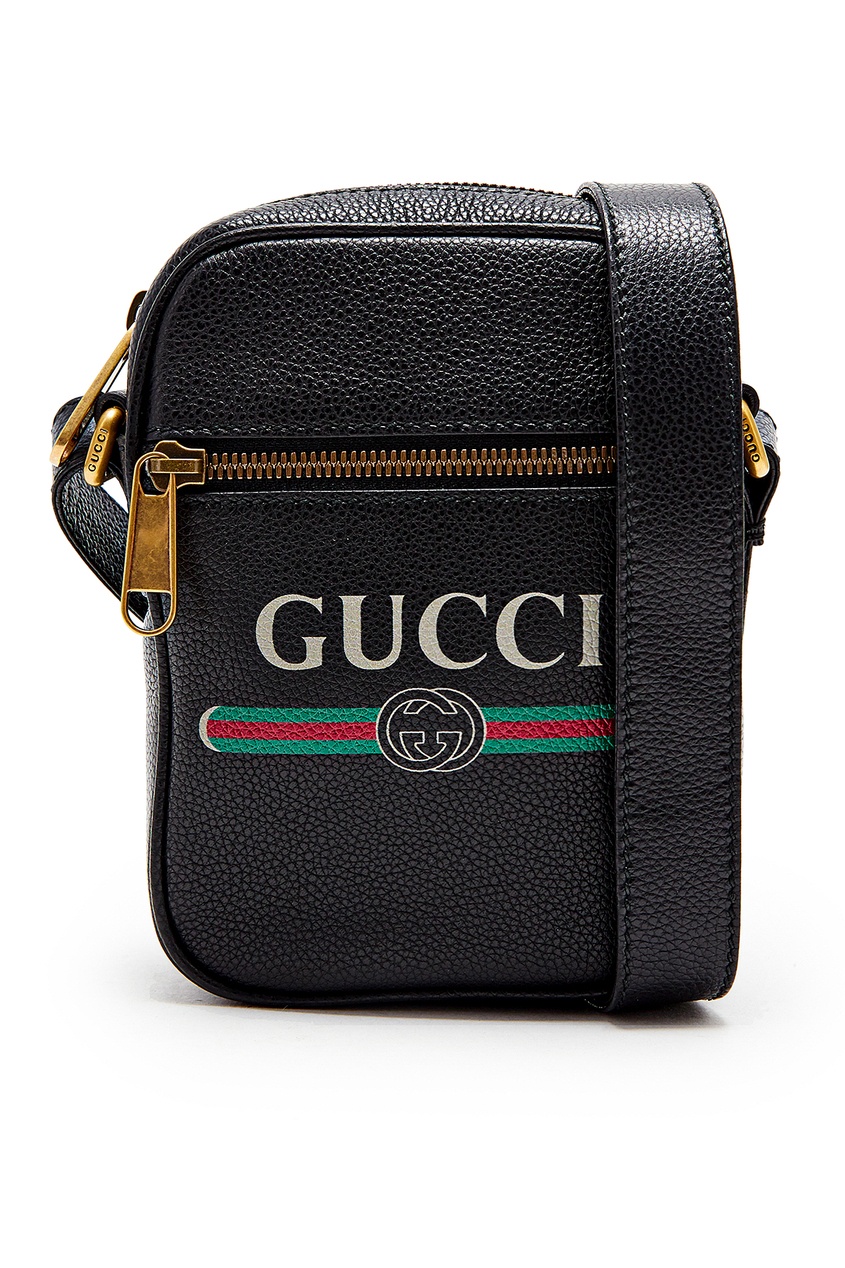 фото Компактная кожаная сумка с логотипом gucci