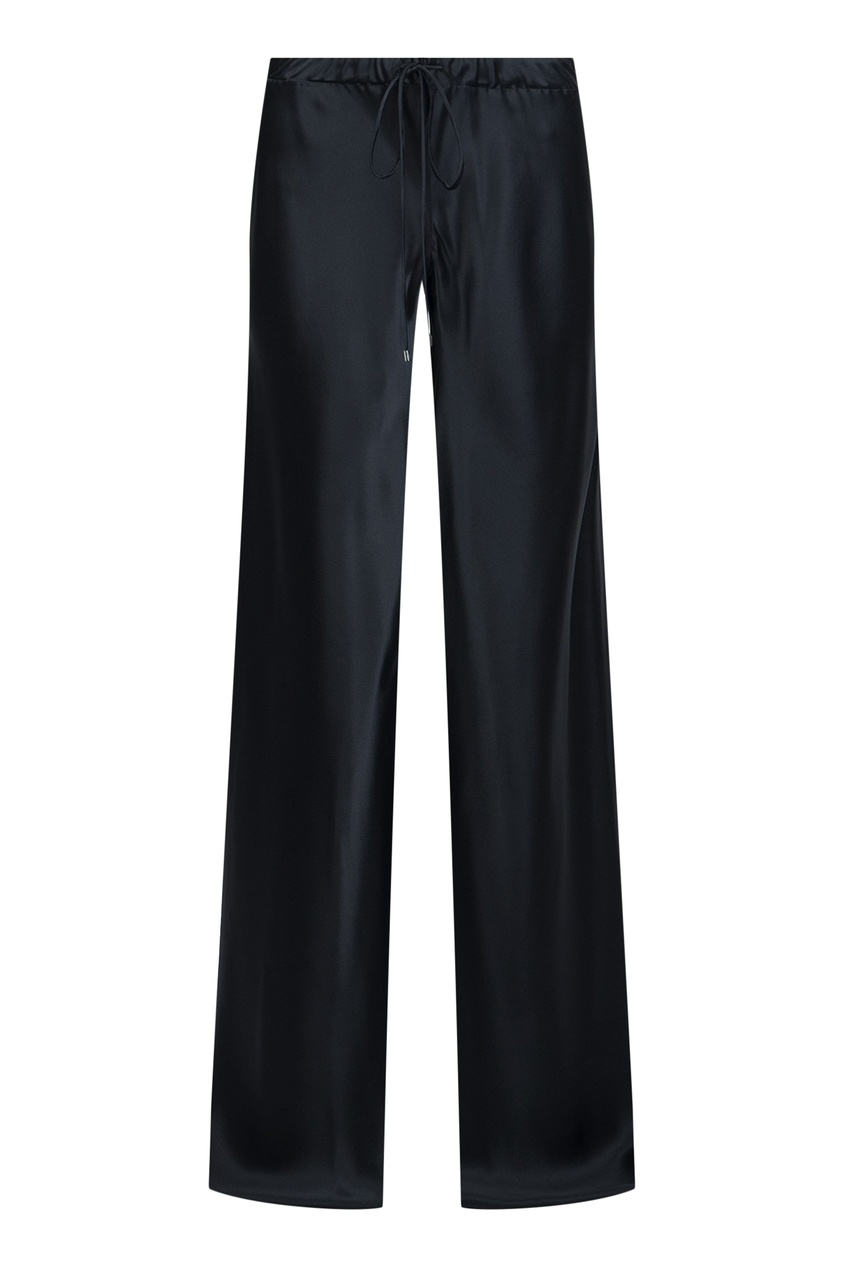 фото Черные брюки из шелковой ткани roberto cavalli