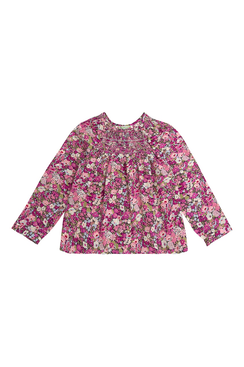 Розовая блузка с цветочным принтом