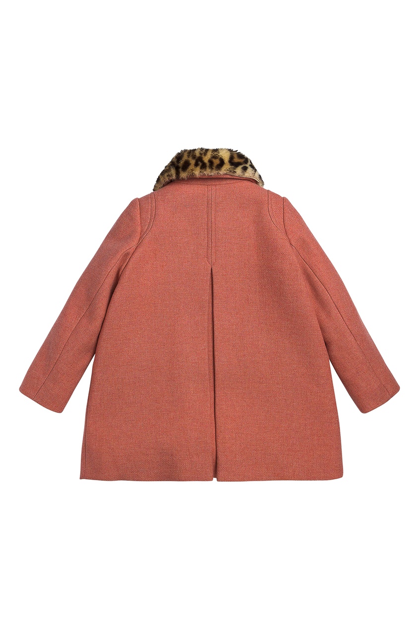 фото Розовое пальто с контрастным воротником bonpoint
