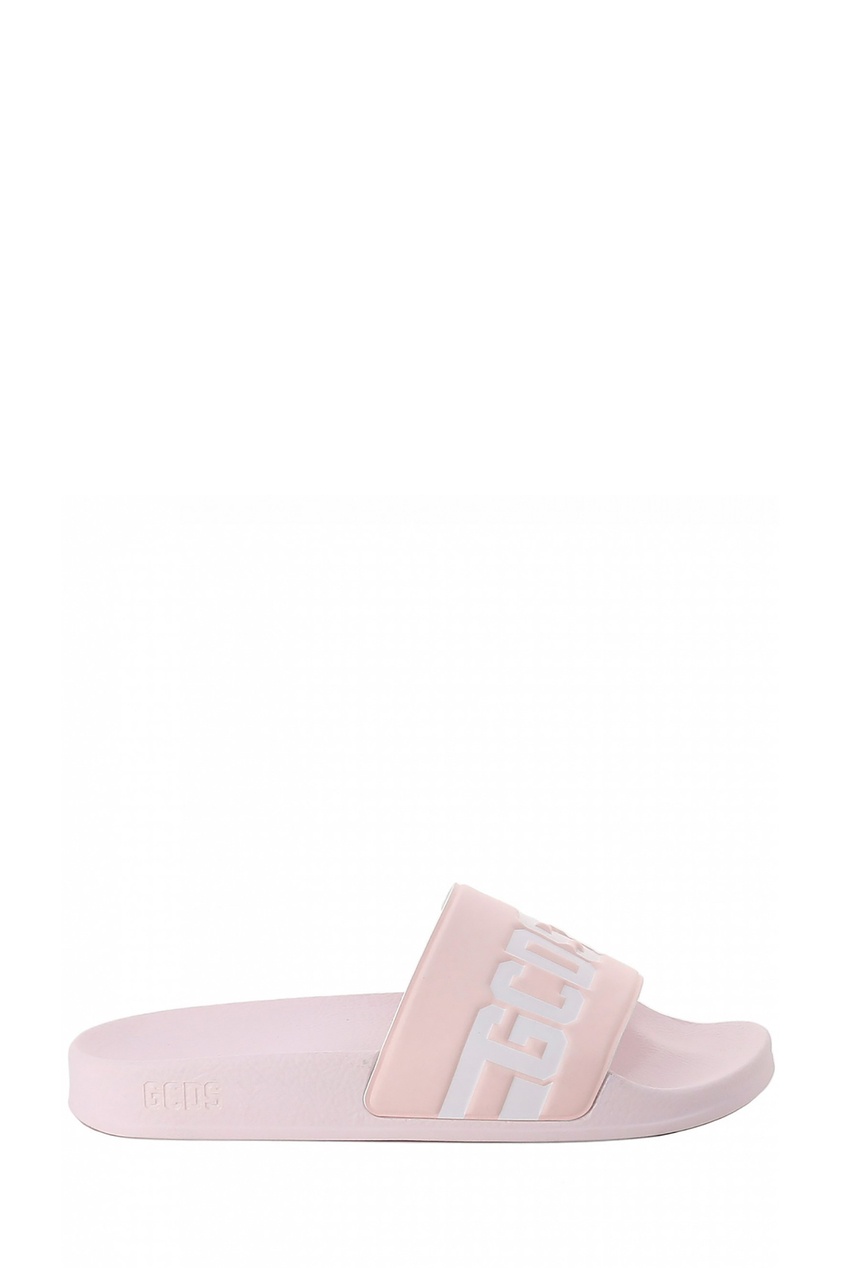 фото Розовые пантолеты с рельефной монограммой Gcds