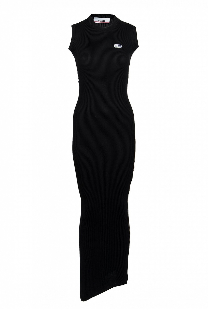 фото Черное платье с разрезом на молнии gcds
