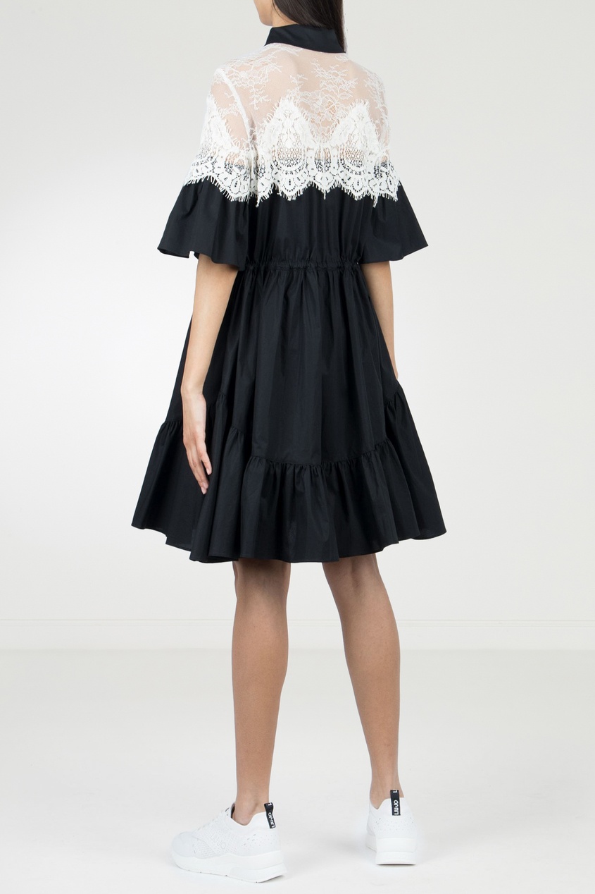 фото Черное платье с кружевной отделкой Twin-set