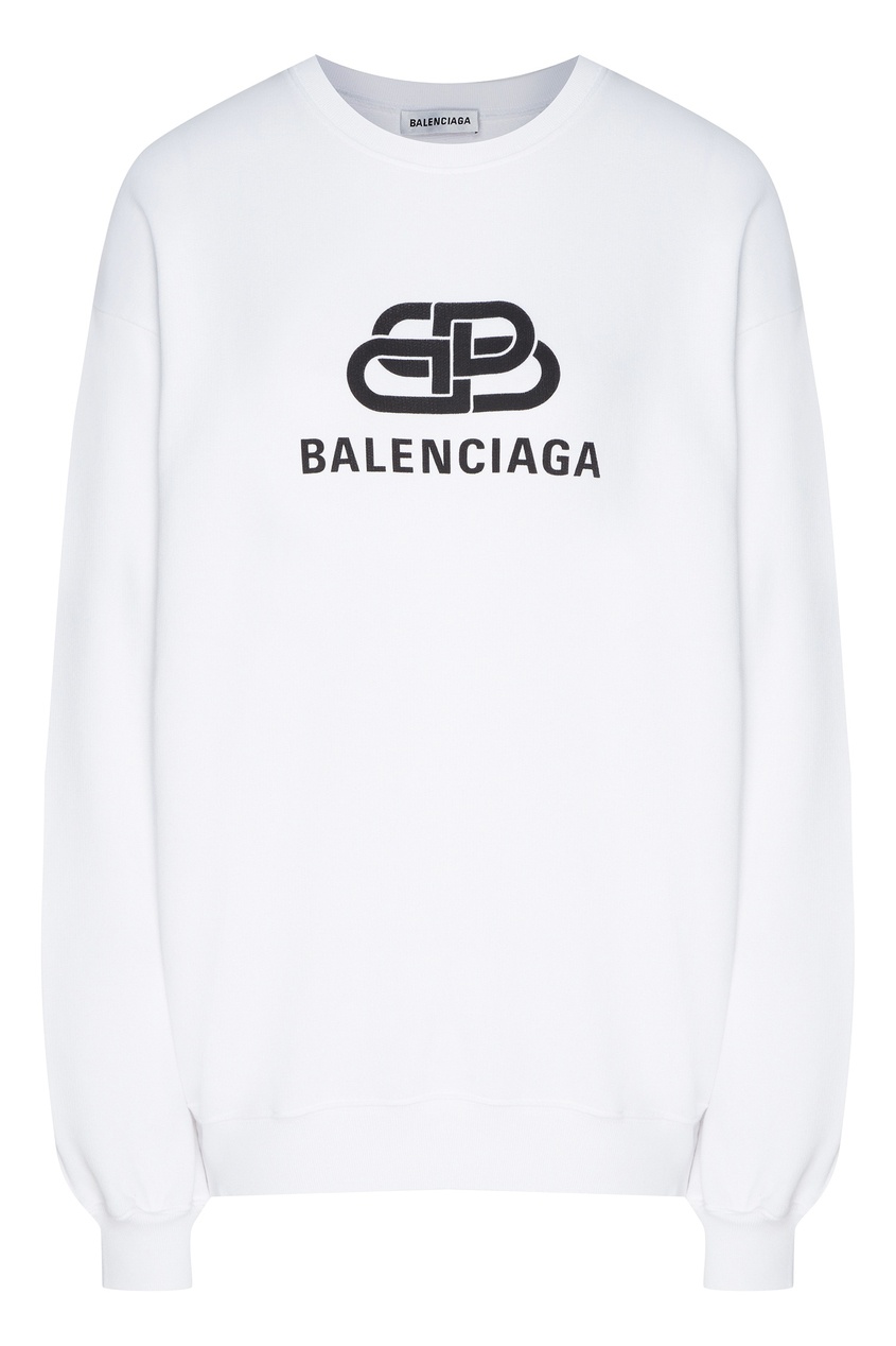 фото Белый свитшот с логотипом BB Balenciaga