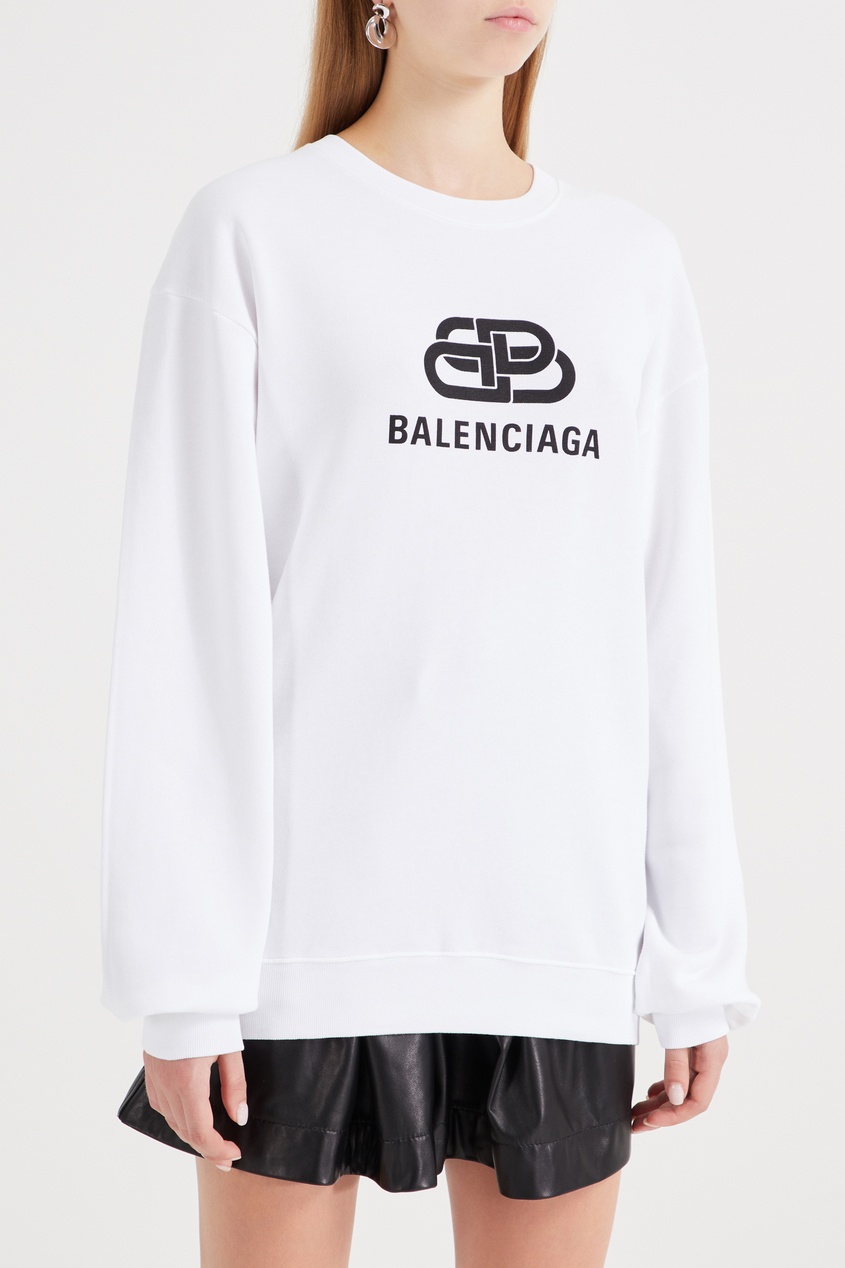 фото Белый свитшот с логотипом BB Balenciaga