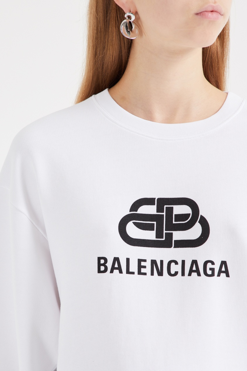 фото Белый свитшот с логотипом BB Balenciaga