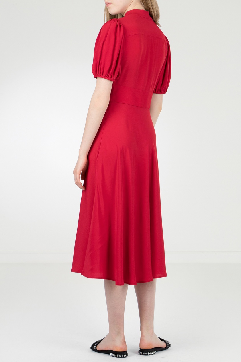 фото Красное платье с воротником-аскот no.21