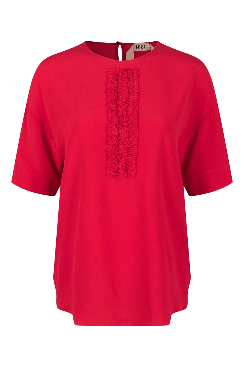 фото Красная блузка с оборками на груди No.21