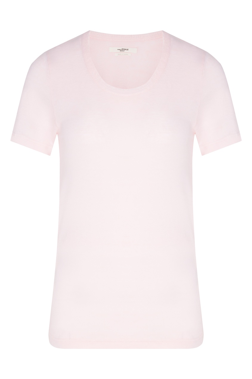 фото Розовая льняная футболка Isabel marant etoile