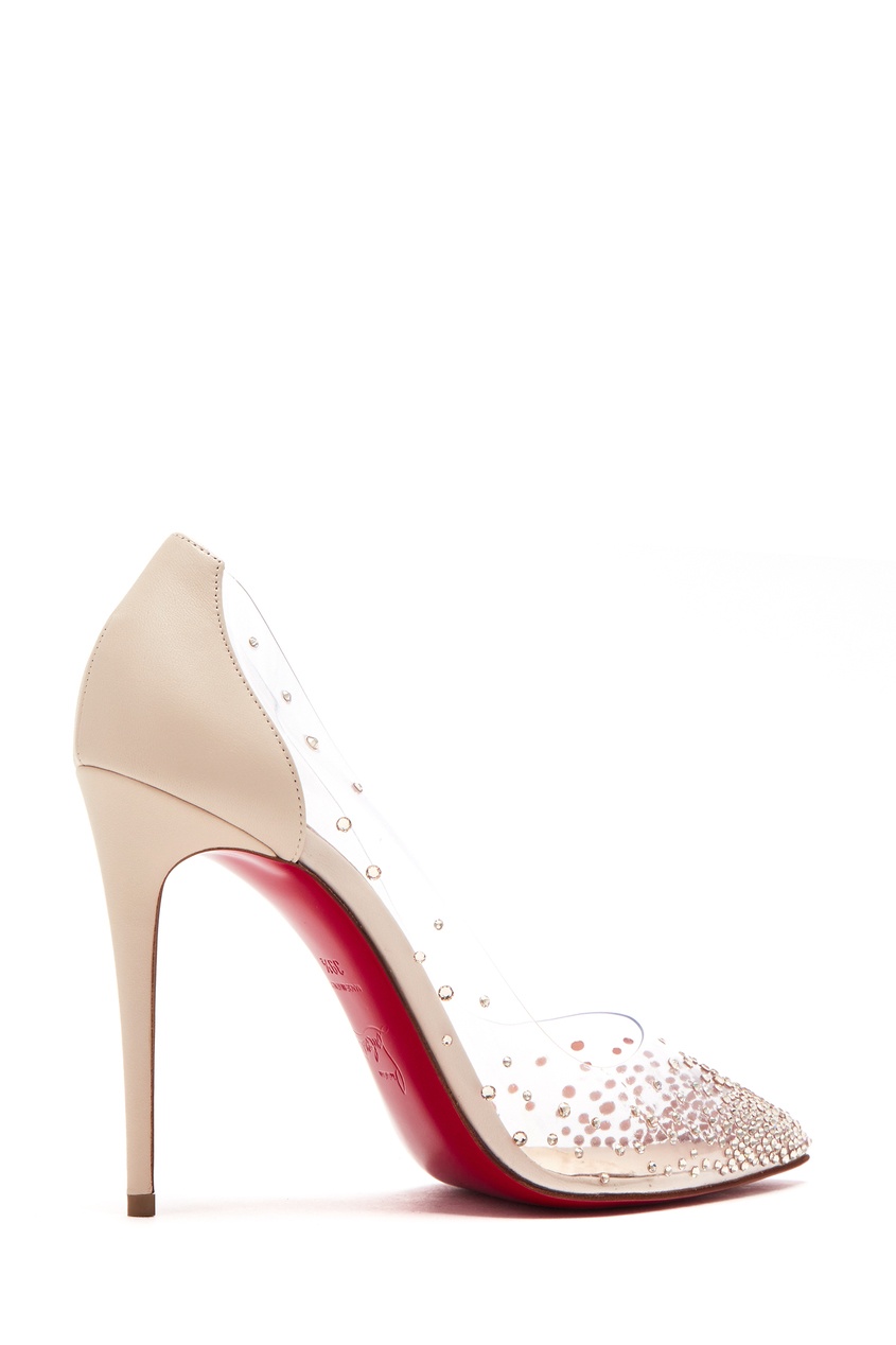 фото Прозрачные туфли со стразами Degrastrass 100 Christian louboutin