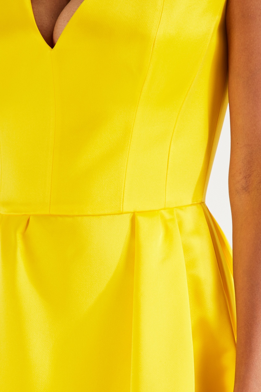 фото Ярко-желтое платье с v-образными вырезами maison bohemique