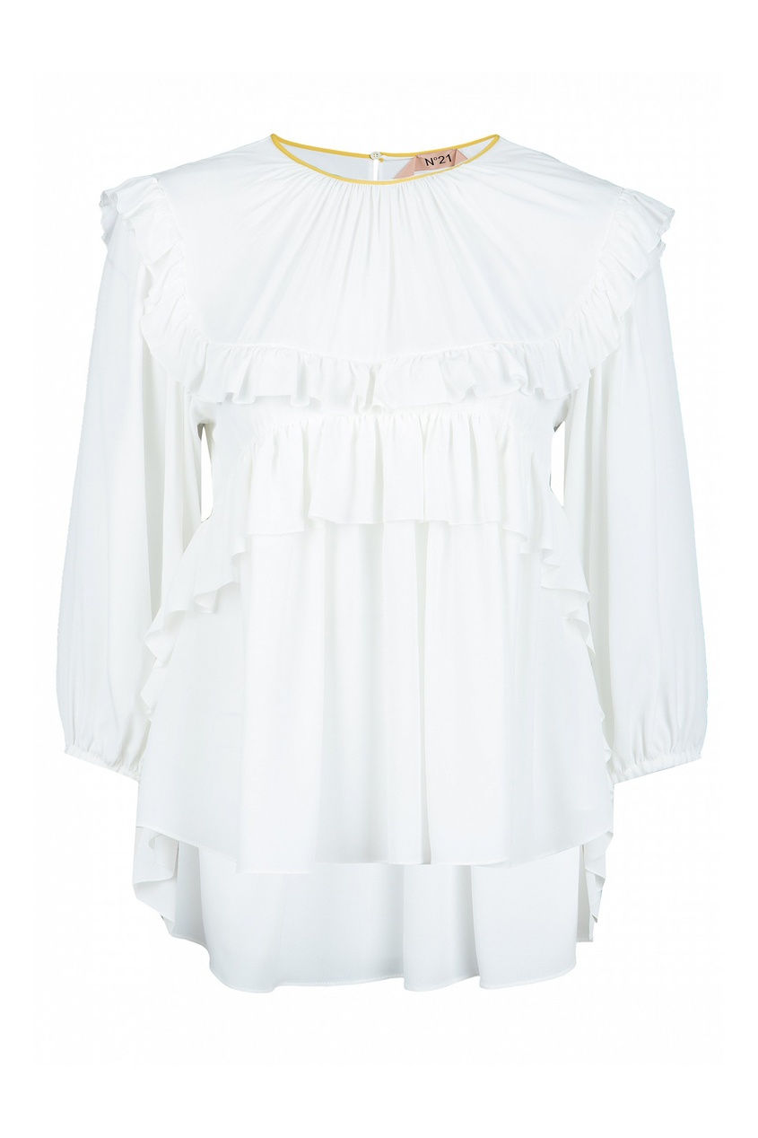 фото Белая блузка с оборками No.21