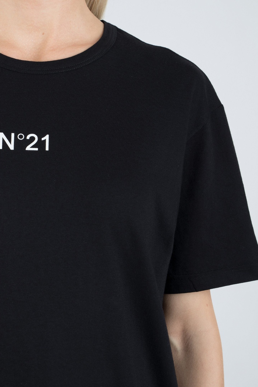 фото Черная футболка с мини-логотипом no.21