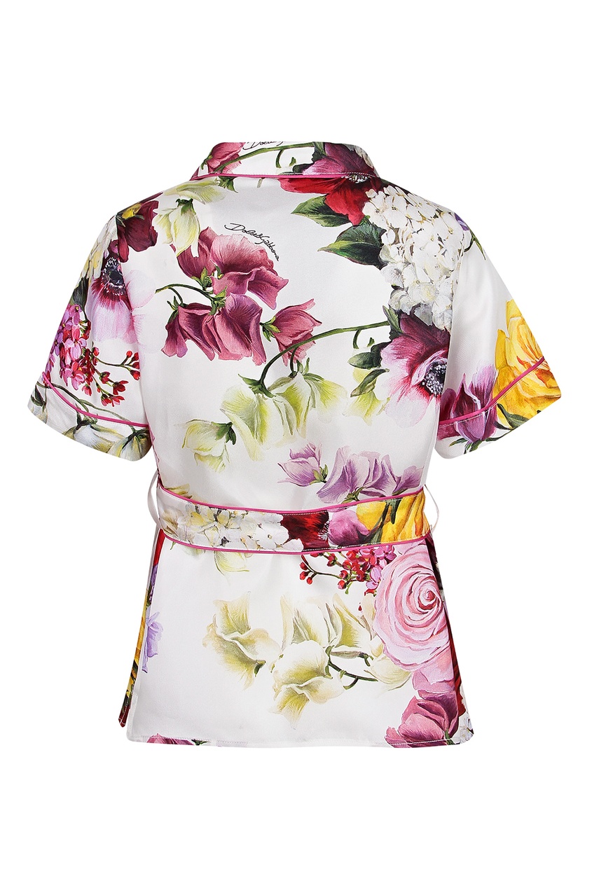 

Блузка с коротким рукавом и поясом, Multicolor