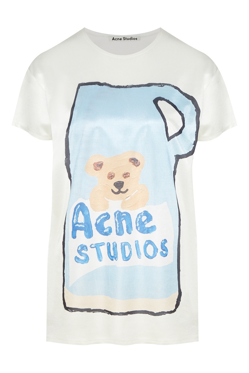 фото Футболка с рисуночным принтом и логотипом acne studios