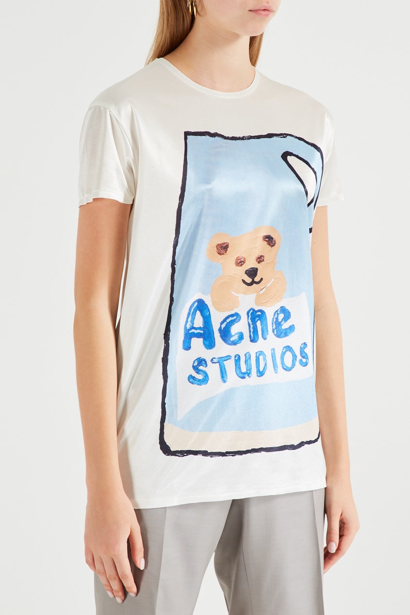 фото Футболка с рисуночным принтом и логотипом acne studios